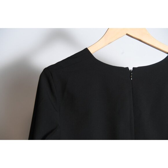 Theory Classic Black Dress 3/4 Sleeve Size 6 V-Neck Lined- Read Description - Picture 6 of 12
